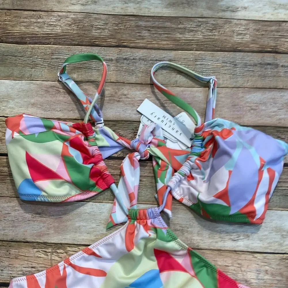 Sanctuary Summer Palms Cutout One-Piece NWT - Picture 3 of 5